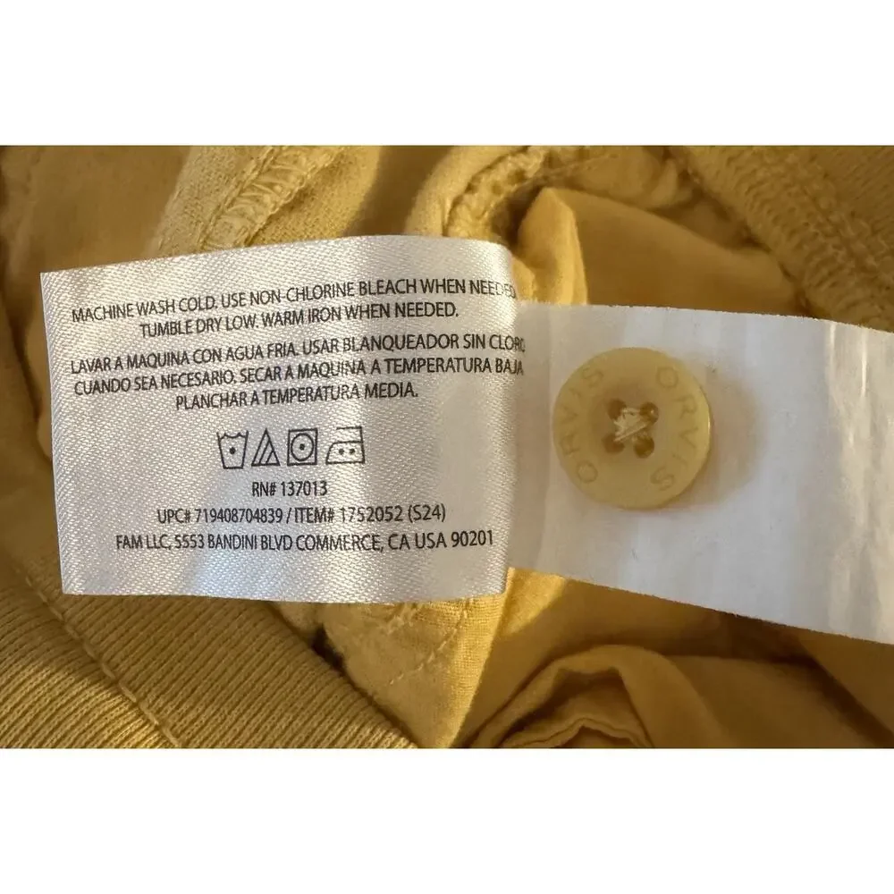 Orvis Shorts Womens Yellow Cotton Blend Summer Beach Size S - Picture 8 of 8